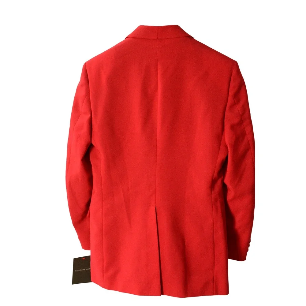 90s Vintage Bill Blass Red Blazer Mens 40R Shawl Lapel 1 Button Formal Jacket
